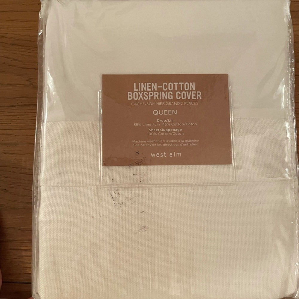 West Elm Linen Cotton box spring cover (Queen)